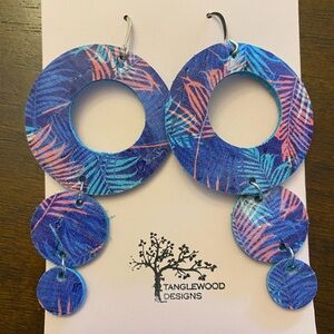 Handmade Earrings of Cork and Leather